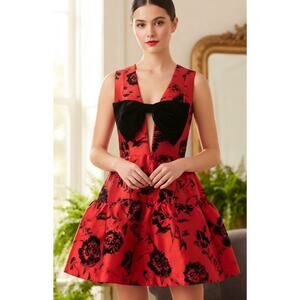 Stunning If by Sea Cocktail/Party Dress with Unique Avant Garde Velvet Bow
